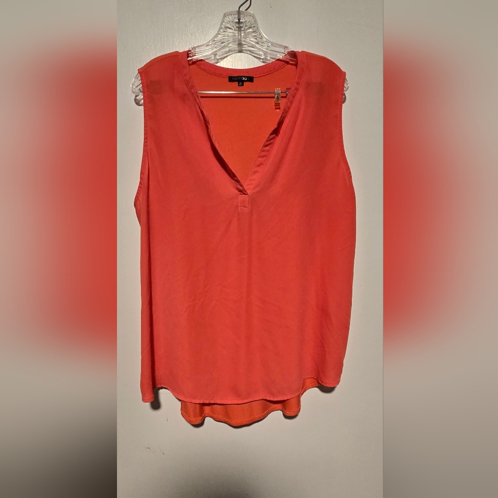 Women's Sleeveless Top - Coral 2X